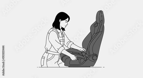 Artist sculpting clay figure in studio, creative process, focused woman working on art