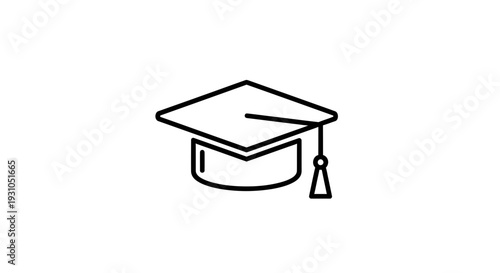 Graduation Cap Icon, Academic Symbol, Education Concept, Graduation Hat Outline