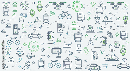 Collection of Hand Drawn Technology Icons.
