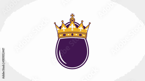 Purple Shield with Golden Crown Emblem.