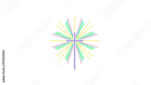 Colorful Radial Lines and Shapes Design Element.
