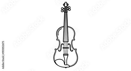 Classic Violin Illustration - Elegant String Instrument, Musical Art