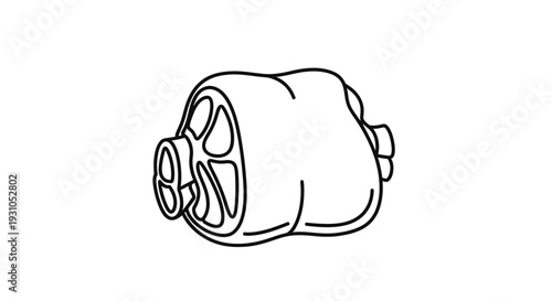 Hand drawn illustration of a pig's trotter, isolated on white background