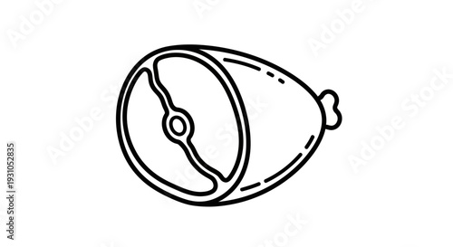 Hand-drawn illustration of a ham leg