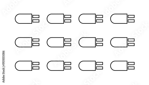 Nine identical light bulbs arranged in a three by three grid pattern.