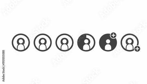 Simple icons representing people and groups with add functionality.