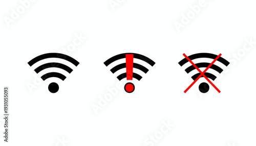 WiFi signal icons showing different connection states.
