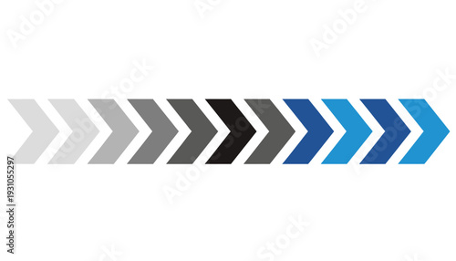 A row of chevrons in different shades of gray and blue.