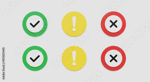 Colorful icons for status indicators and notifications.