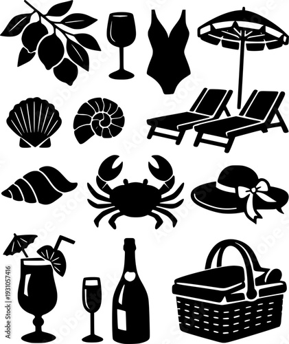 Hand drawn sketch summer vacation collection
