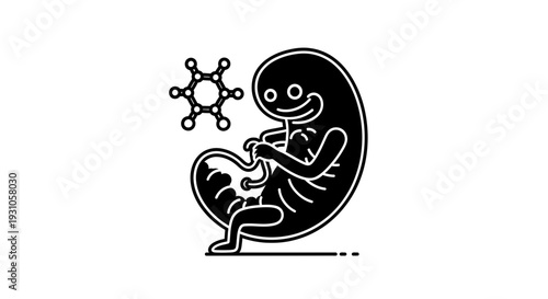 Fetus and Virus Icon: Conception, Reproduction, Health, and Science