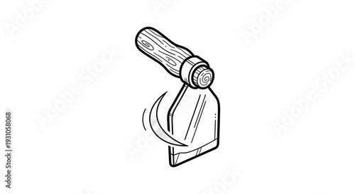 Garden Hoe Tool Icon, Gardening Equipment, Agricultural Hand Tool, Vector Illustration