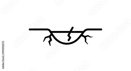 Cracked Earth Symbol - Drought, Climate Change, Environmental Crisis Concept