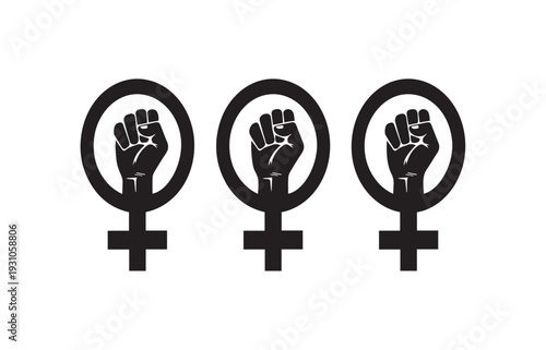 Powerful black and white silhouette illustration celebrating international women's day on march eighth representing unity strength and female diversity in a bold graphic design