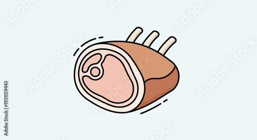 Raw Lamb Chops Icon, Fresh Meat Cut, Culinary Ingredient, Food Preparation