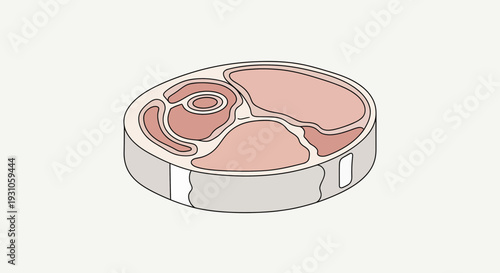 Raw Lamb Chop Cutlet Steak Meat Slice Isolated On White Background