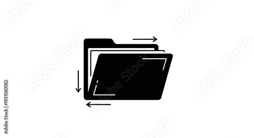 Open Folder Icon with Arrows Indicating Data Transfer or Movement