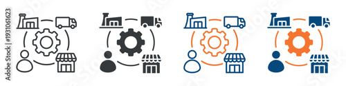 Supply Chain Icon Set Multiple Style Collection