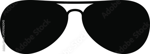 Black sunglasses icon isolated on light background, stylish eyewear symbol for fashion, summer, protection, sun glare, modern accessory design illustration