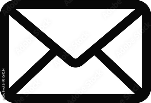 Envelope email icon vector, mail message symbol, communication concept illustration, inbox sign, minimal outline design, modern flat graphic isolated