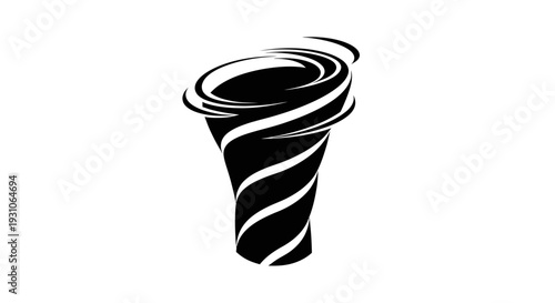 Black Tornado Swirl Icon Vector Illustration