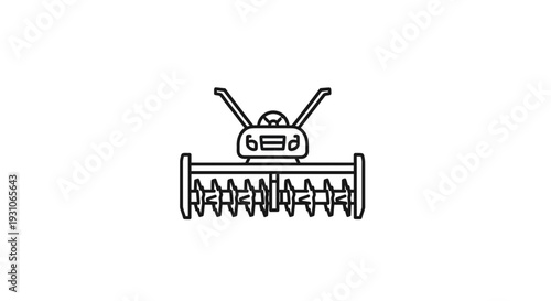 Snow Blower Attachment Icon Line Art Vector Illustration