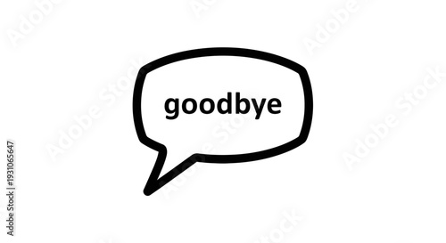 Speech Bubble with Goodbye Text - Farewell Message Icon