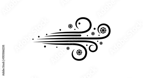 Winter Wind Swirl with Snowflakes Icon