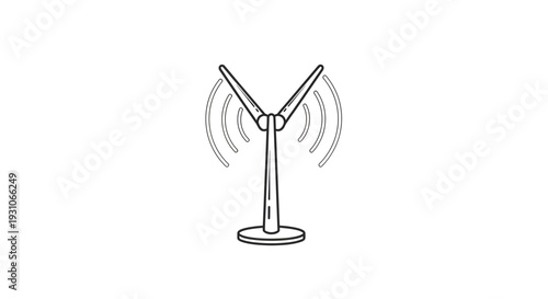 Wind Turbine Icon, Renewable Energy Symbol, Clean Power Generation, Sustainable Technology