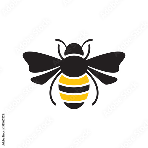 Abstract Yellow and Black Bee Shape