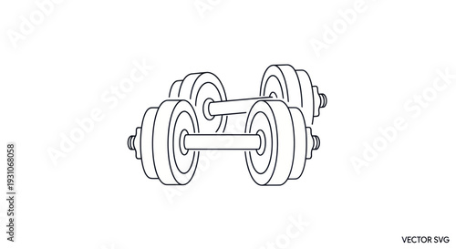 Line Art Dumbbell Set for Fitness and Exercise