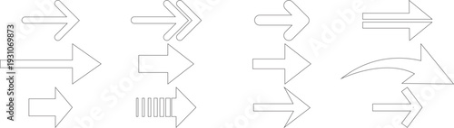 Arrow icon set. Halftone Arrow. Cursor. Black vector arrows icons. Collection different arrows sign. Modern simple arrows. Black arrow pointing to the right 