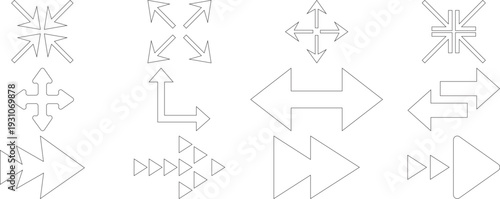 Arrow icon set. Halftone Arrow. Cursor. Black vector arrows icons. Collection different arrows sign. Modern simple arrows. Black arrow pointing to the right 