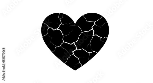 Abstract graphic illustrating a profoundly fractured heart symbolizing deep emotional distress