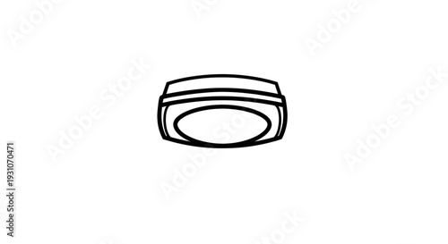 Minimalist outline illustration of a sleek cosmetic cream jar or small food container vector graphic