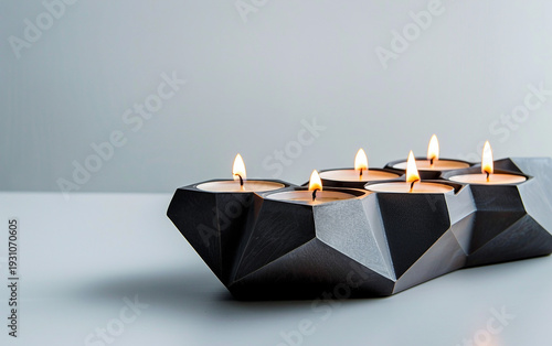 Contemporary Tealight Holder with Angular Geometric Design