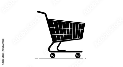 Sleek minimalist shopping cart icon symbolizing modern retail and convenient consumer purchasing