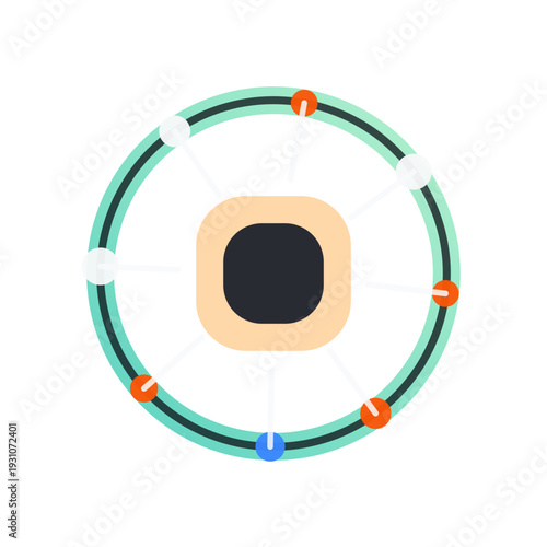 Abstract AI output ripple icon, dark gradient SVG