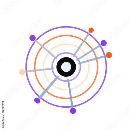 Abstract AI confidence rays icon, dark gradient SVG