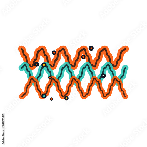 Abstract AI metric radar icon, dark gradient SVG