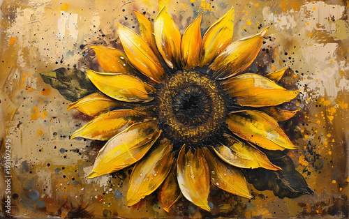 Sunflower in Full Bloom with Vibrant Yellow Petals