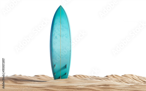 Coastal Surfboard Scene Isolated