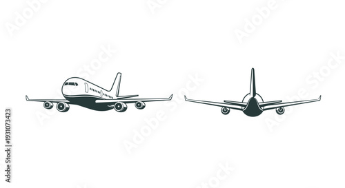 Airplane Icon Set Vector Illustration for Travel and Aviation