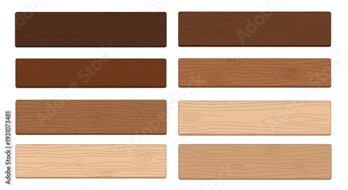 Collection of Wooden Boards and Planks with Wood Grain Texture