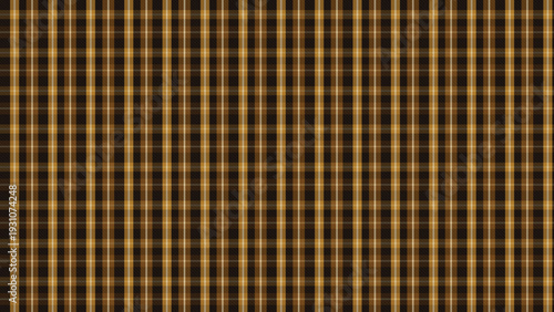 Seamless classic plaid pattern in dark brown and golden yellow perfect for traditional textile prints and cozy digital wallpaper