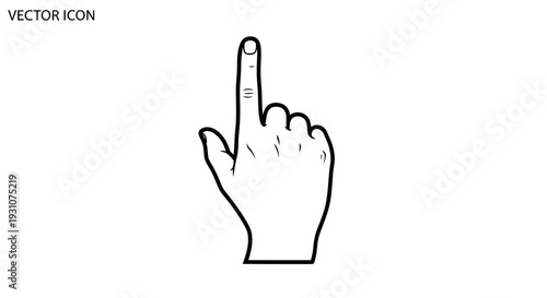 Graphic vector illustration depicting an upward-pointing index finger, symbolizing selection and