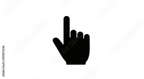 Digital interface pointing hand cursor symbol for interactive web elements and software navigation