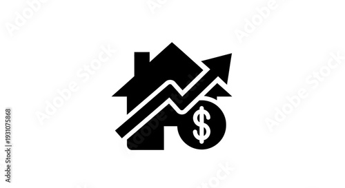 Dynamic visual representation of housing market growth and increasing real estate investment value