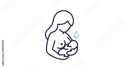 Mother breastfeeding baby nursing lactation maternal care infant feeding bonding nutrition health wellness parenting childcare illustration