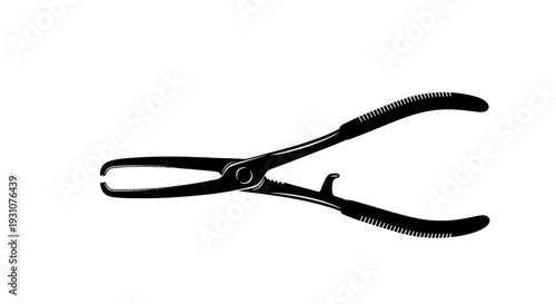 Silhouette of versatile fishing pliers essential gear for anglers on pristine white background for